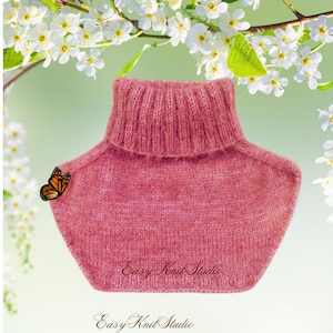 Padrão de tricô para aquecedor de pescoço infantil em PDF, gola alta, polaina de pescoço, cachecol circular e babador