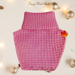 Doppelseitiger Halswärmer – Strickanleitung (PDF) – Anfängerfreundlicher Rundhals- und Stehkragen – DIY-Rollkragenpullover