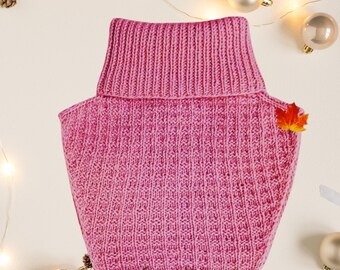 Double - Sided Neck Warmer Knitting Pattern PDF - Beginner Friendly Cowl & Dickie - DIY Turtleneck