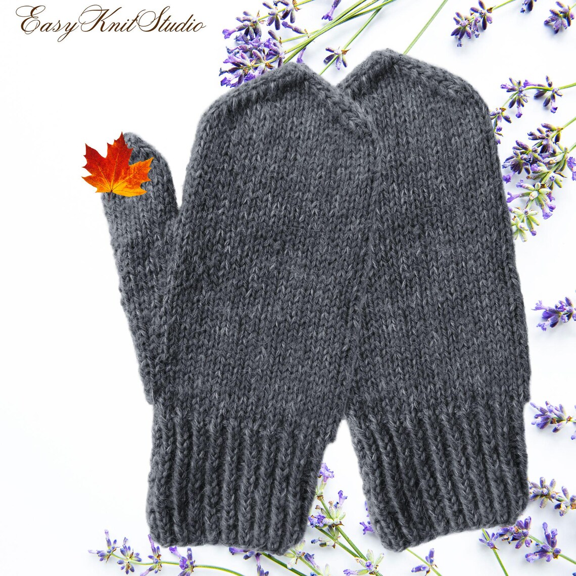 Easy Knit Mittens Pattern: Wool Wrist Warmers (PDF Download) - Etsy