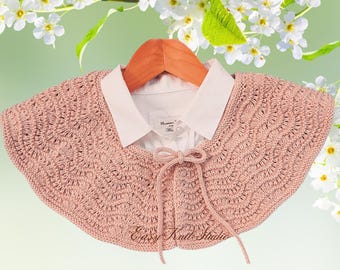 Beginner Peter Pan Collar Knitting Pattern PDF, Detachable Knit Collar, Quick Accessory