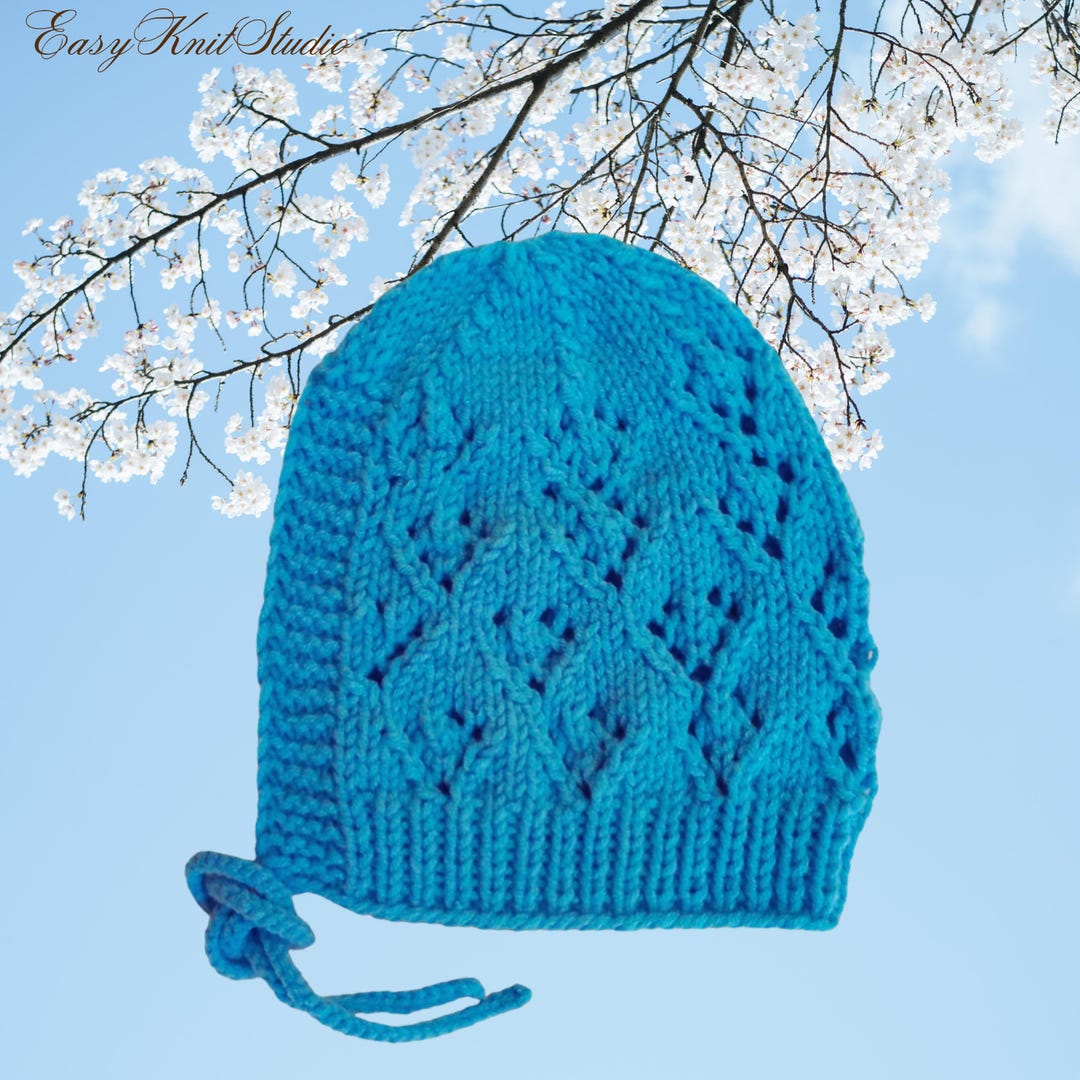 Newborn Bonnet Knitting Pattern: Easy Knit Baby Hat (PDF Pattern) - Etsy