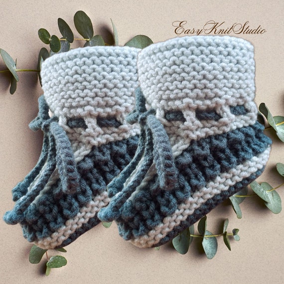 Modèle facile à tricoter chaussons, tricots de chaussures pour