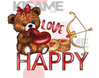 happy anniversary love plush teddy bear digital design