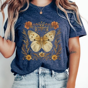 Butterfly Cottagecore Shirt,Vintage Insect Shirt,Butterfly T Shirt | Moth Shirt,Botanical Shirt,Monarchs Butterfly,Goblincore Clothing