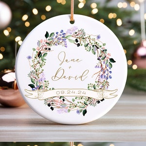 Personalised Engagement Bauble Engagement Date Keepsake Fiance Gifts for Couples Hanging Ornament Wedding Date Newlyweds Anniversary Gifts