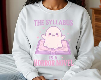 Funny Ghost Syllabus Sweatshirt, College Student Humor Pullover