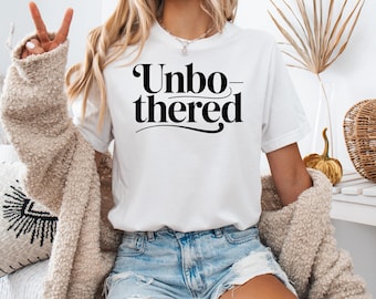 Unbothered Orange T-Shirt, Bold Typography Graphic Tee, Minimalist Statement Shirt