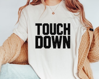 Maglietta per il giorno della partita di football americano Touchdown, maglietta con grafica audace