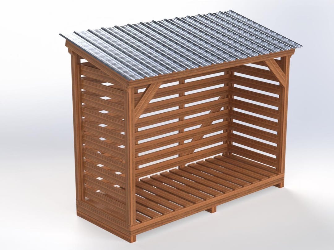 Sample Rack Slope 2 Cord 4’x10’ Firewood Storage Rack Front Slope DIY Plan – Easy-to ...