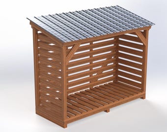 2 Cord 4’x10’ Firewood Storage Rack Front Slope DIY Plan – Easy-to-Build Outdoor Wood Storage |Firewood Rack Digital Plans PDF