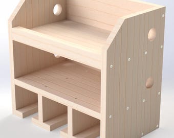 3-Slot Drill and Cordless Tool Storage Organizer Woodworking Plans - DIY Garage Workshop Shelf Blueprint – Digital PDF