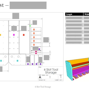 Tool Rack Writen Chart.pdf 6-slot Drill and Cordless Tool Storage Organizer Woodworking Plans ...