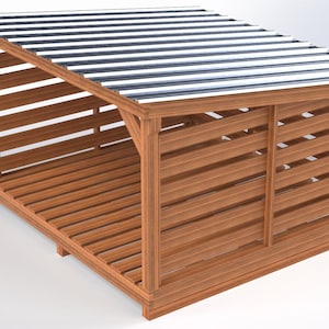 2 コード 8’x8’ 薪収納ラック DIY プラン – 簡単に作れる屋外薪収納 | 薪ラック デジタル プラン PDF