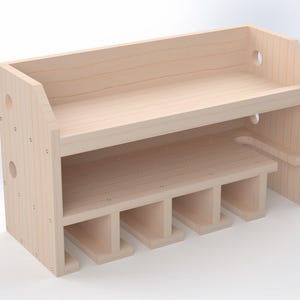5-Slot Cut Out Drill and Cordless Tool Storage Organizer Woodworking Plans - DIY Garage Workshop Shelf Blueprint – Digital PDF