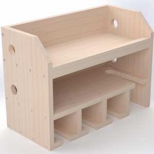 4-Slot Cut Out Drill and Cordless Tool Storage Organizer Woodworking Plans - DIY Garage Workshop Shelf Blueprint – Digital PDF