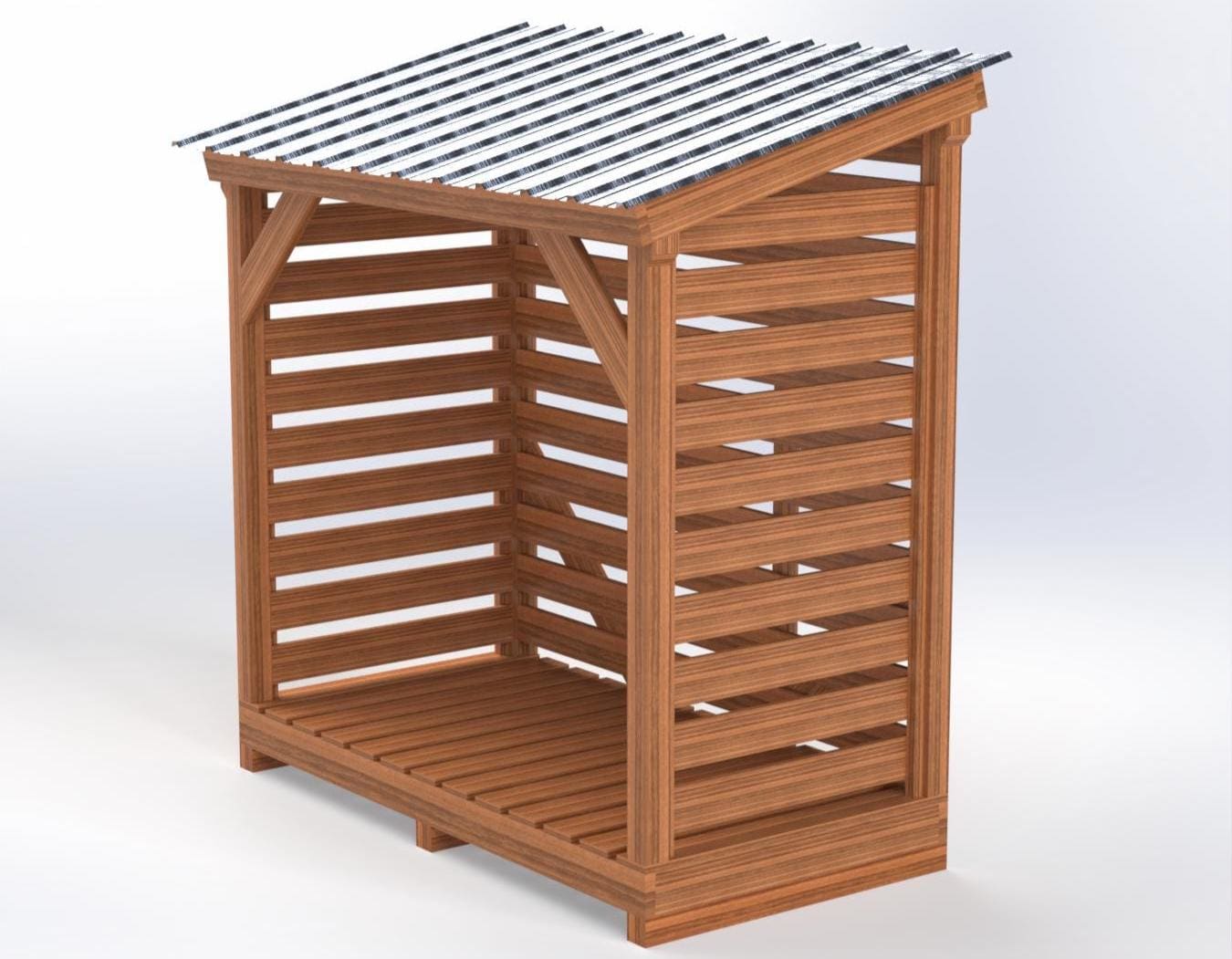 1.5 Cord 4'x8' Firewood Storage Rack Front Slope DIY Plan – Easy