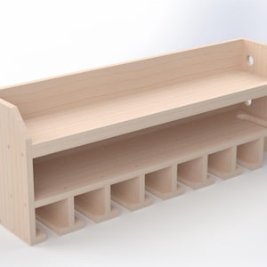 8-Slot Cut Out Drill and Cordless Tool Storage Organizer Woodworking Plans - DIY Garage Workshop Shelf Blueprint – Digital PDF