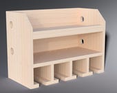 4-Slot Drill and Cordless Tool Storage Organizer Woodworking Plans - DIY Garage Workshop Shelf Blueprint – Digital PDF
