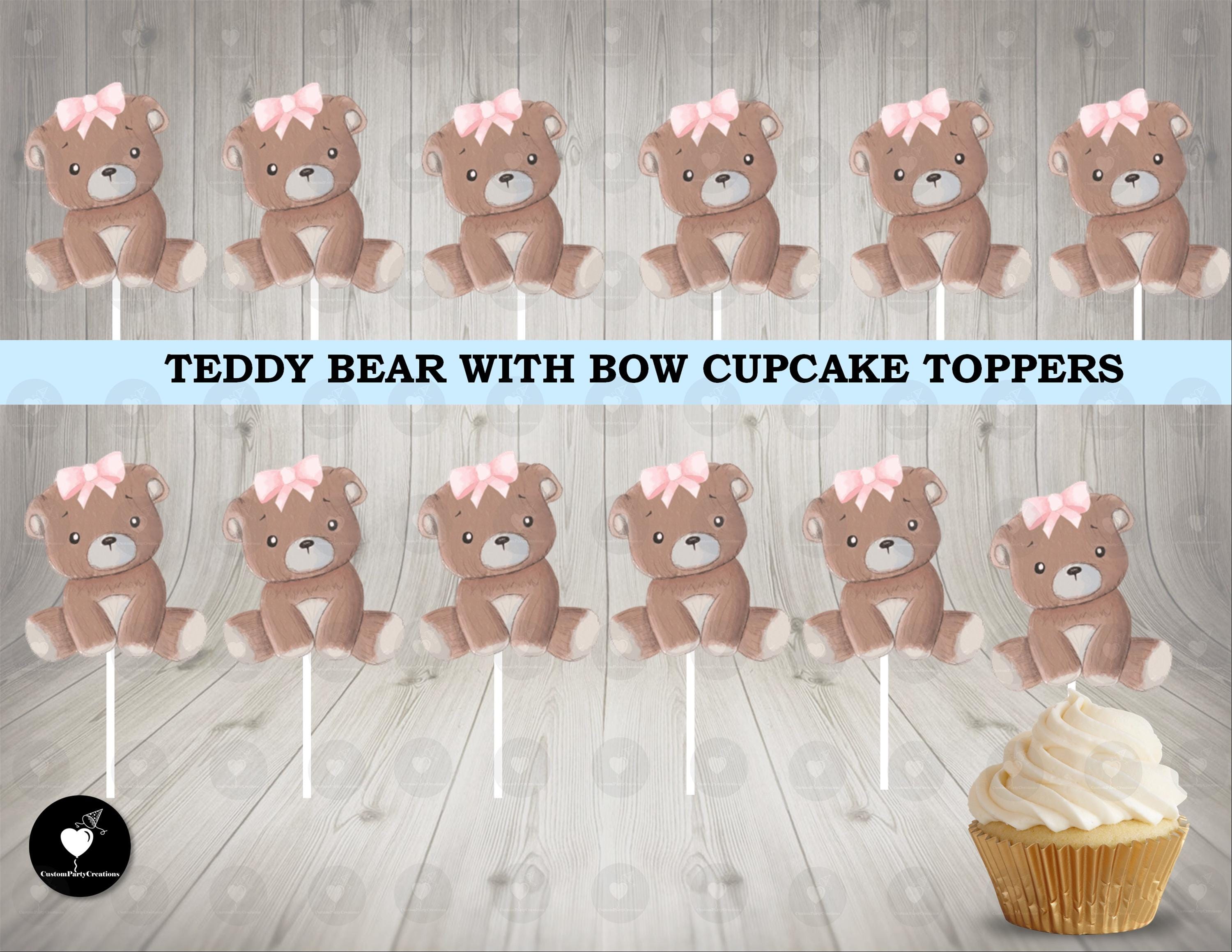 Teddy Bear Girl Cupcake Toppers: Birthday Party Decorations - Etsy