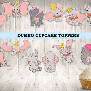 Dumbo Cupcake Toppers, Birthday Cupcake Toppers, Party Cupcake Toppers