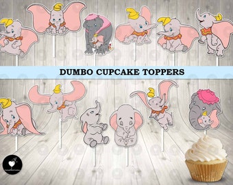 Dumbo Cupcake Toppers: Birthday Party Decorations