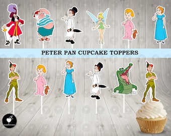 Peter Pan Cupcake Toppers, Birthday Cupcake Toppers, Party Cupcake Toppers