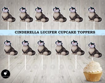 Cinderella Lucifer Cupcake Toppers: Birthday Party Decorations