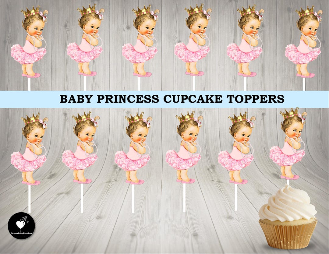 Princess Pink Tutu Baby Cupcake Toppers: Baby Shower Party Decor - Etsy