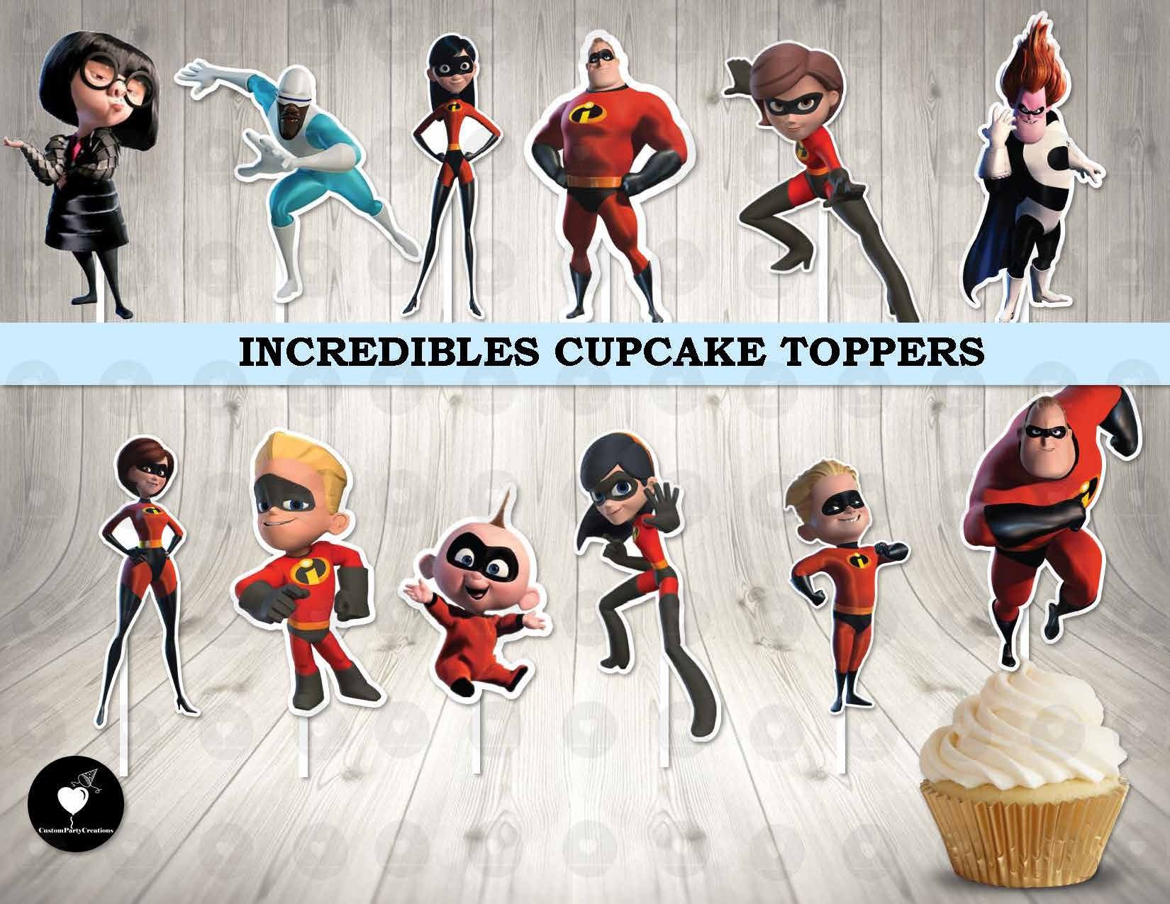The Incredibles Cupcake Toppers, Birthday Cupcake Toppers, Party ...