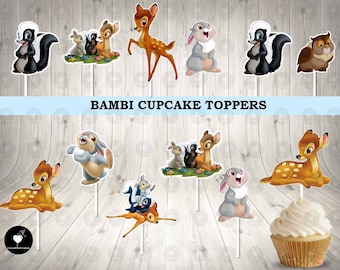 Bambi Birthday Cupcake Toppers: Party Decorations