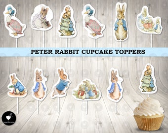 Peter Rabbit Cupcake Toppers, Birthday Cupcake Toppers, Party Cupcake Toppers