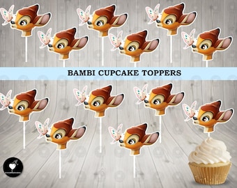 Bambi Butterfly Cupcake Toppers: Birthday Party Decorations