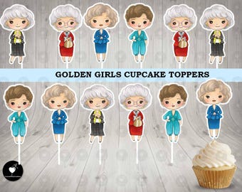 Golden Girls Cupcake Toppers: Birthday Party Decorations