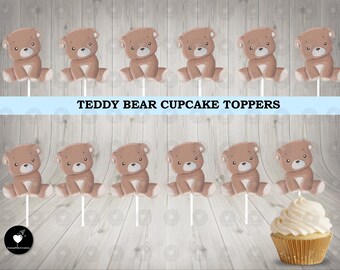 Teddy Bear Cupcake Toppers: Birthday Party Decorations
