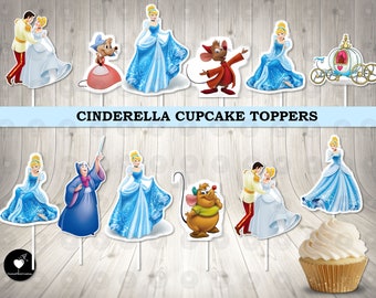 Cinderella Cupcake Toppers: Birthday Party Decorations