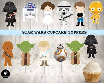 Star Wars Cupcake Toppers: Birthday Party Decorations