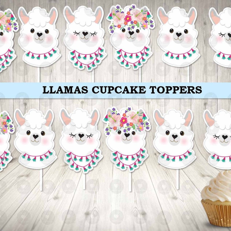 Llama Cupcake Toppers - Etsy