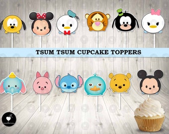 Tsum Tsum Cupcake Toppers: Birthday Party Decorations