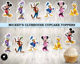 Mickey's Clubhouse Cupcake Toppers: Birthday Party Decorations
