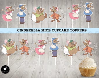 Cinderella Mice Cupcake Toppers: Birthday Party Decorations