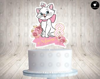 Marie Cake Topper, Birthday Party Decorations