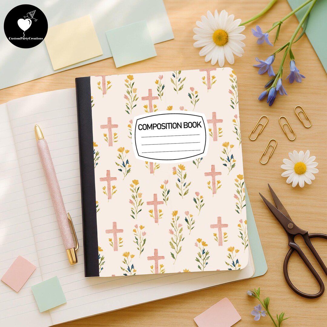 Easter Cross Composition Books, Wide Ruled Hardcover, Decorative ...
