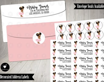 Baby Princess Tutu Return Address Labels, Mailing Address Labels, Baby Shower Address Labels
