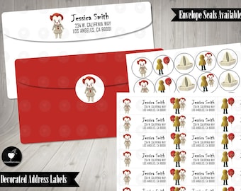 IT Clown Address Labels: Horror Mailing Labels
