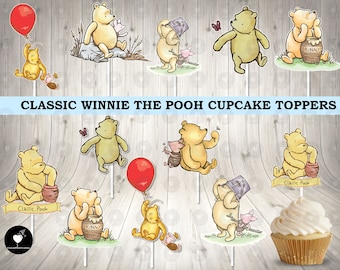 Winnie the Pooh Cupcake Toppers: Classic Birthday Party Decor