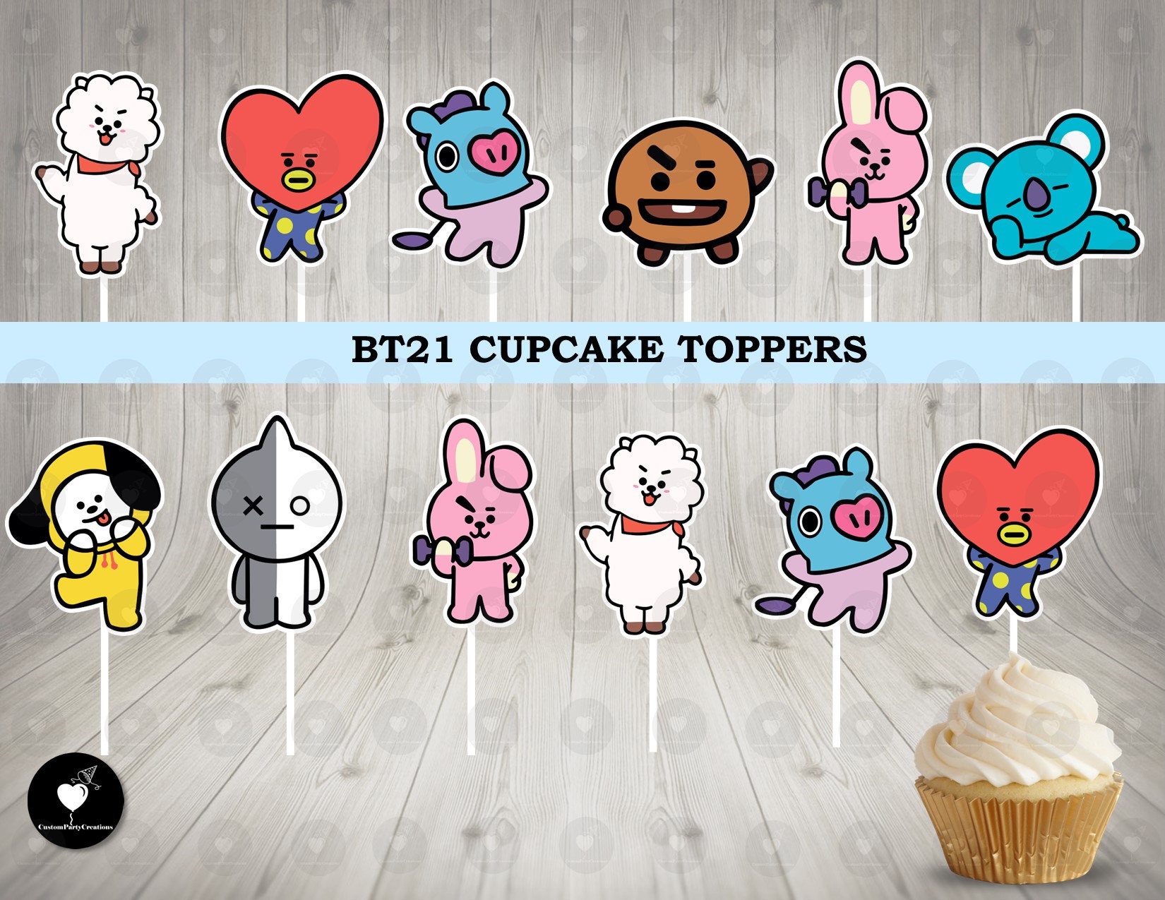 Bt21 Cupcake Toppers Printable