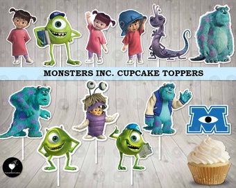 Monsters Inc. Cupcake Toppers: Birthday Party Decorations