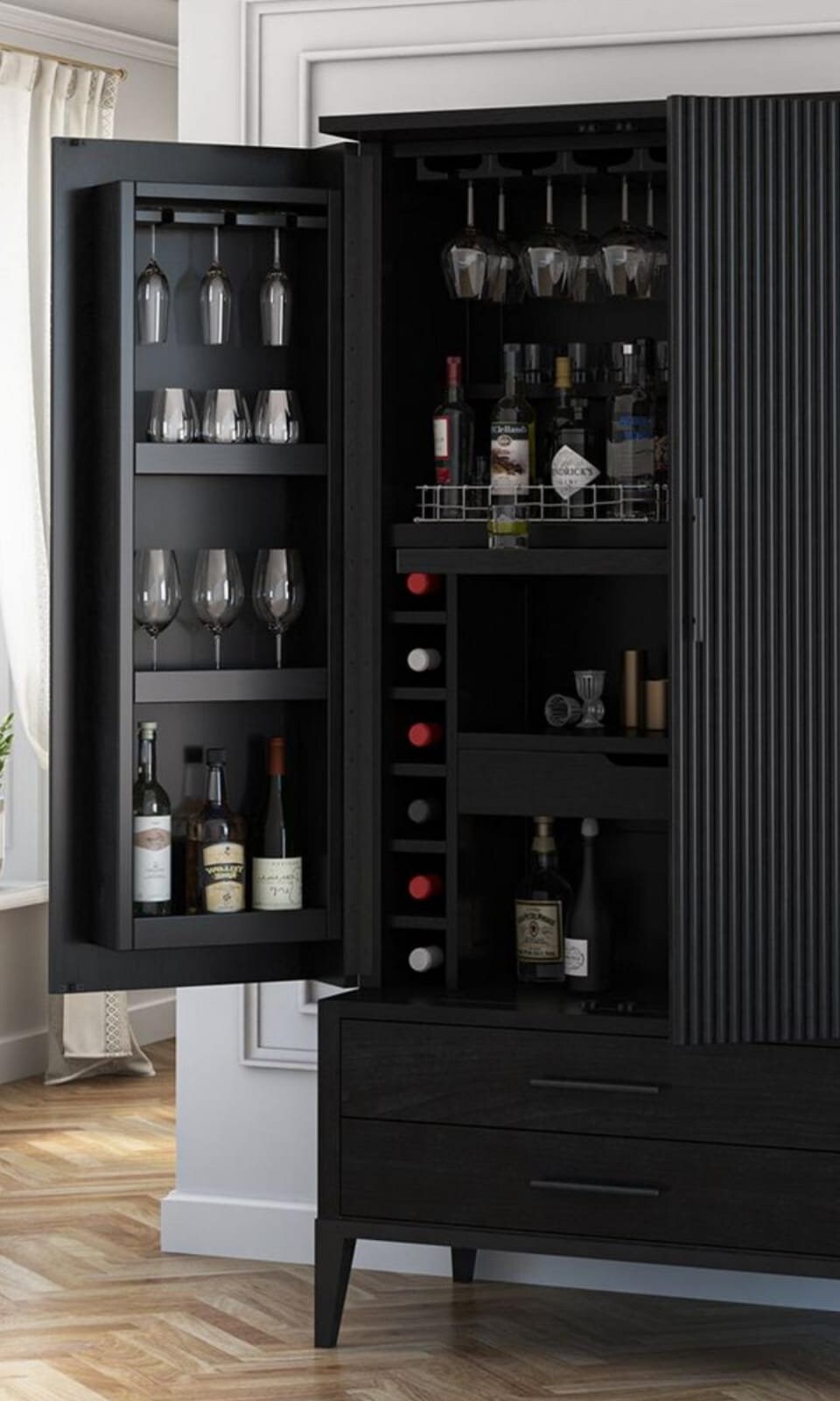 Black Bar Bar Wood Bar Modern Etsy