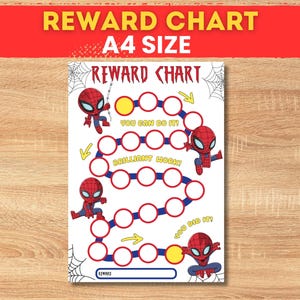Belohnungstabelle für Kinder,SpiderMan Belohnungstabelle,Chorey Illustration,Spindel,Spindel,Kind